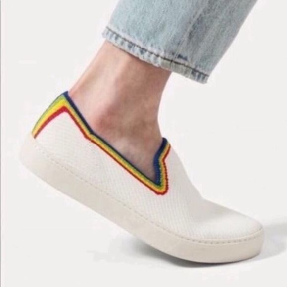 Rothys Rainbow Stripe Sneakers - Picture 1 of 16